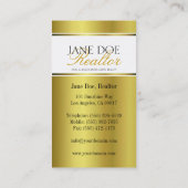Realtor Gold Metallic Script Visitekaartje (Achterkant)