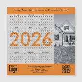 Realtor Gray Orange 2026 Calendar Magnet (Voorkant)
