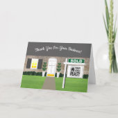 Realtor Grey Brick House Verkocht teken Dank u kaa Bedankkaart (Voorkant)