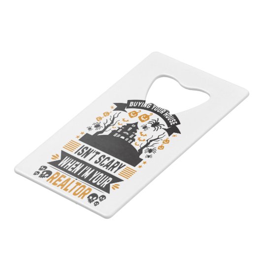 Realtor Halloween - makelaar in onroerend goed Creditkaart Flessenopener (Voorkant Gekanteld)