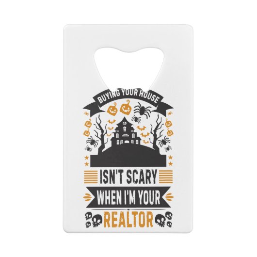 Realtor Halloween - makelaar in onroerend goed Creditkaart Flessenopener (Achterkant)