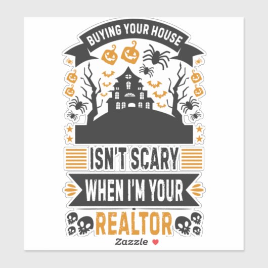 Realtor Halloween - makelaar in onroerend goed Sticker (Vel)