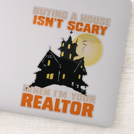 Realtor Halloween Real Estate Agent & Broker Funny Sticker (Detail)