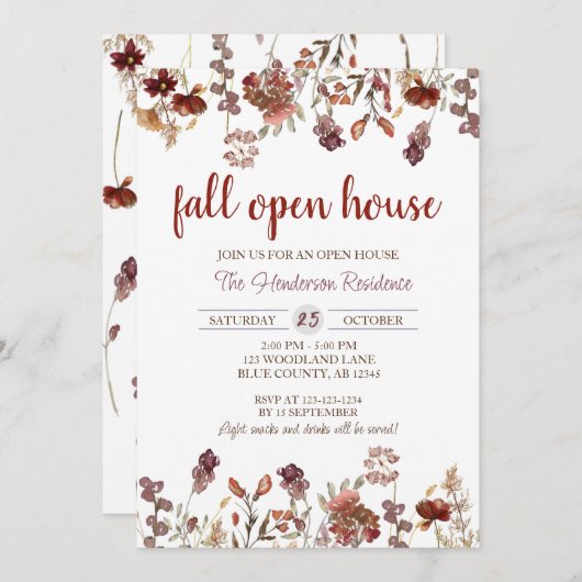 Realtor Herfst Open House, Housewarming, New Home Kaart (Voorkant / Achterkant)