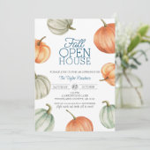 Realtor Herfst Open Huis, Pompoenen Housewarming Kaart (Staand voorkant)