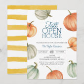 Realtor Herfst Open Huis, Pompoenen Housewarming Kaart (Voorkant / Achterkant)