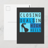 Realtor - het sluiten overeenkomsten op hoog nivea briefkaart (Voorkant / Achterkant)