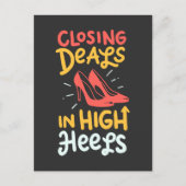 Realtor - het sluiten overeenkomsten op hoog nivea briefkaart (Voorkant)