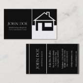 Realtor House/Black Platinum Paper Visitekaartje (Voorkant / Achterkant)
