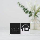 Realtor House/Black Platinum Paper Visitekaartje (Staand voorkant)