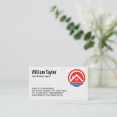 Realtor House Logo Rood Blauw Ontwerp Visitekaartje (Staand voorkant)