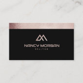 Realtor House Logo Roos Gold Glitter Visitekaartje (Voorkant)