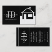 Realtor House/Paper Black Platinum Visitekaartje (Voorkant / Achterkant)