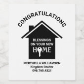 Realtor Housewarming Client Sluitingsgeschenk Wijn Etiket (Enkel label)