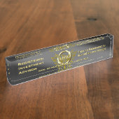 Realtor/hypotheekmakelaar Deluxe Gold Ring Thema Naambordje (Zijkant)