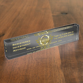 Realtor/hypotheekmakelaar Deluxe Gold Ring Thema Naambordje