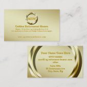 Realtor/hypotheekmakelaar Deluxe Gold Ring Thema Visitekaartje (Voorkant / Achterkant)