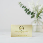 Realtor/hypotheekmakelaar Deluxe Gold Ring Thema Visitekaartje (Staand voorkant)