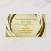 Realtor/hypotheekmakelaar Deluxe Gold Ring Thema Visitekaartje (Achterkant)