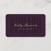 Realtor Hypotheekmakelaar Luxe Paarse Modern Visitekaartje (Voorkant)