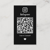 Realtor Instagram Makelaar Zwart QR Code Visitekaartje (Achterkant)