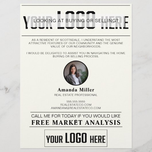 Realtor Introductie Vastgoed Farming Letter Flyer (Achterkant)