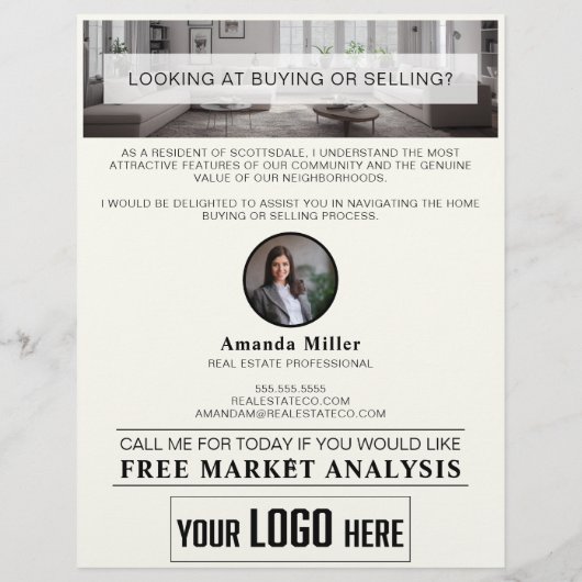 Realtor Introductie Vastgoed Farming Letter Flyer (Achterkant)