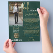 Realtor Introductie Vastgoed Farming Letter Flyer (Hand)