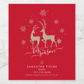Realtor-kerstcadeaulabel voor wijn etiket (Enkel label)