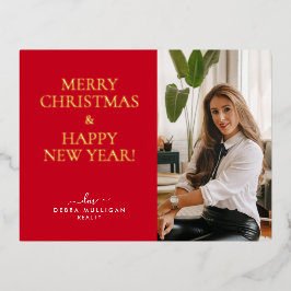 Realtor kerstFeestdagen Briefkaart - Gold Foil