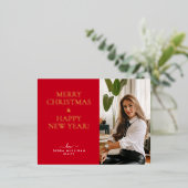 Realtor kerstFeestdagen Briefkaart - Gold Foil (Staand Voorkant)