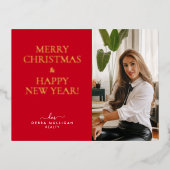 Realtor kerstFeestdagen Briefkaart - Gold Foil (Voorkant)
