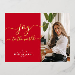 Realtor kerstFeestdagen Briefkaart - Gold Foil