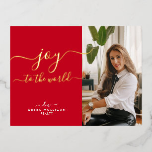 Realtor kerstFeestdagen Briefkaart - Gold Foil