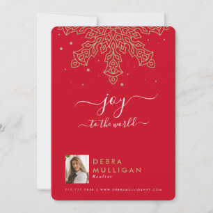 Realtor Kerstmis Briefkaart - Joy to world