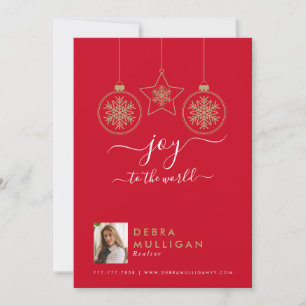 Realtor Kerstmis Briefkaart - Joy to world