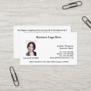 Realtor, leningfunctionaris, Visitekaartje verzeke