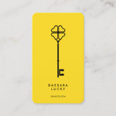Realtor Lucky Clover Key Geel Classic Modern Visitekaartje (Voorkant)