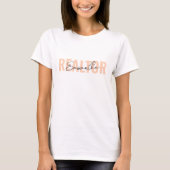 Realtor Makelaar Blush Roze Monogram T-shirt (Voorkant)