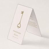 Realtor Makelaar Gouden Sleutel QR Blush Roze Visitekaartje (Voorkant)