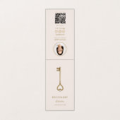 Realtor Makelaar Gouden Sleutel QR Blush Roze Visitekaartje (Buitenkant ongevouwen)