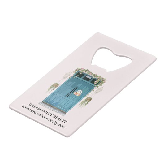 Realtor Makelaar Promotionele of Giveaways Creditkaart Flessenopener (Voorkant Gekanteld)
