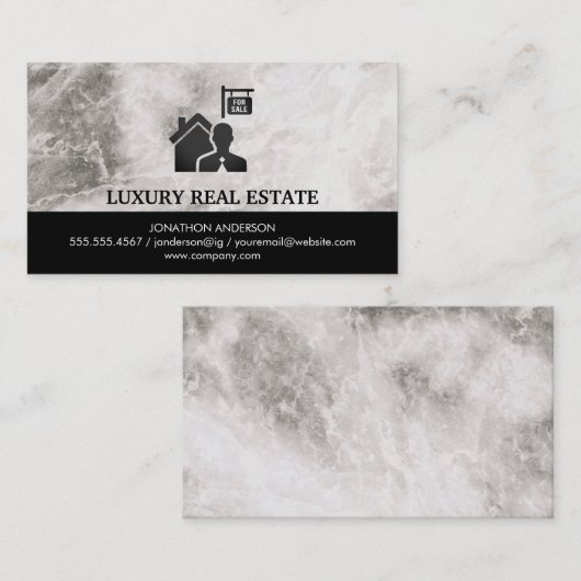 Realtor Marble Visitekaartje (Voorkant / Achterkant)