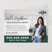 Realtor Marketing Logo Real Estate Farming Mailer Briefkaart (Voorkant)