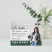 Realtor Marketing Logo Real Estate Farming Mailer Briefkaart (Staand voorkant)