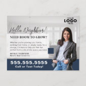 Realtor Marketing Logo Real Estate Farming Mailer Briefkaart (Voorkant)