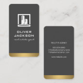 Realtor Metallic Trim | Eigendomspictogram Visitekaartje (Voorkant / Achterkant)