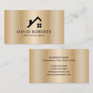 Realtor Modern Gold House Logo Real Estate Visitekaartje