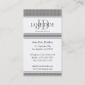 Realtor Monogram Silver Dot Design/White Paper Visitekaartje (Achterkant)
