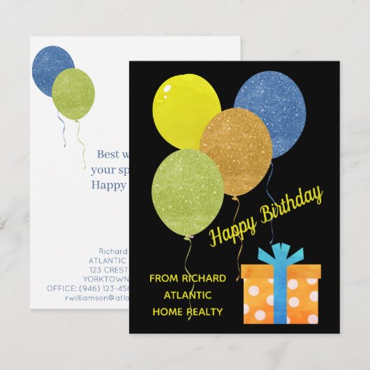 Realtor Mortgage Happy Birthday-kaart (Voorkant / Achterkant)